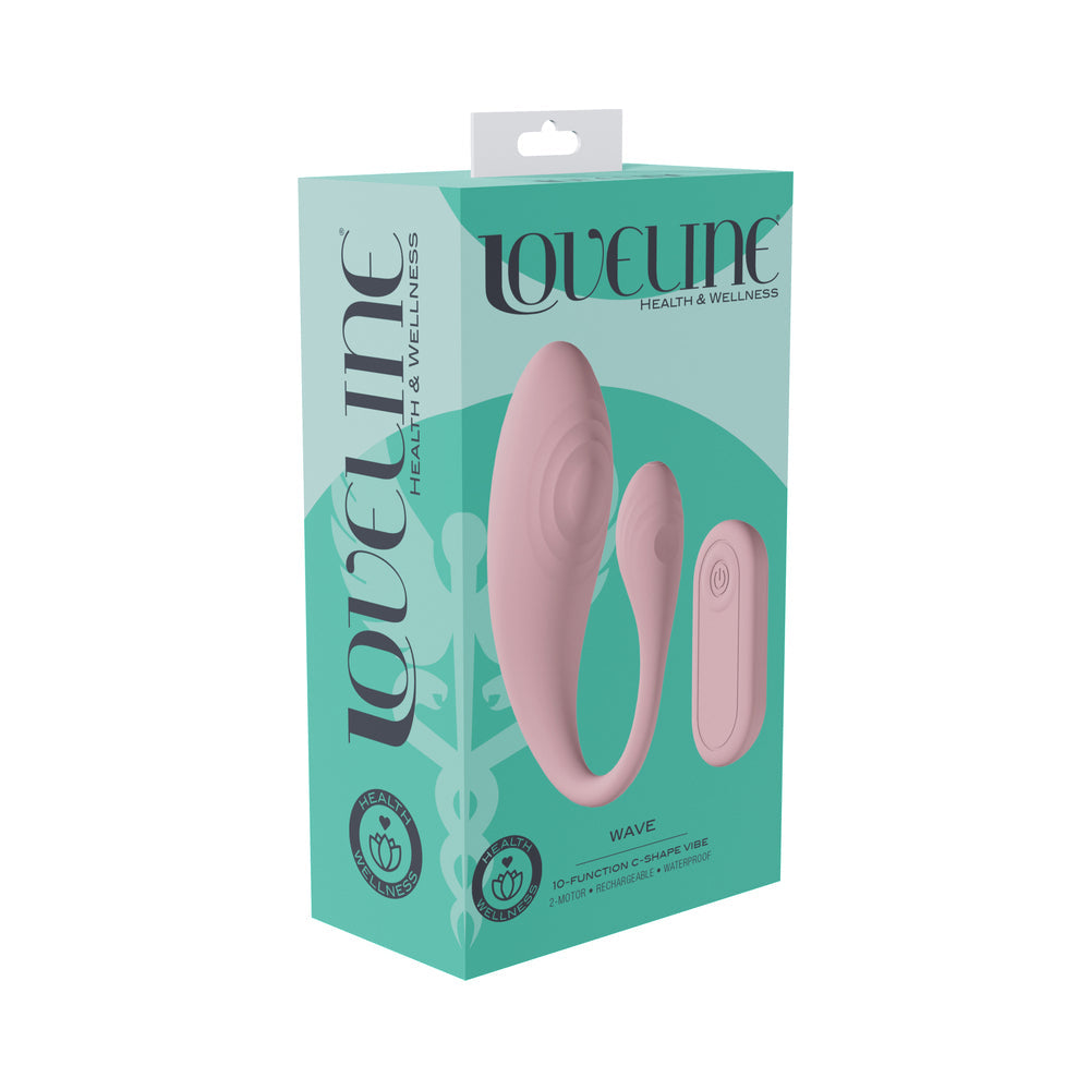 Wave C-Shape G-Spot Vibrator - Remote Control - Pink